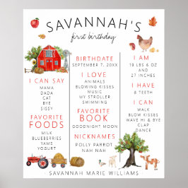 Red Barn | Poster av milstolpe på gårdens första f