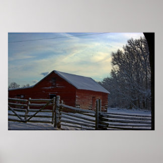 Red Barn Print Poster
