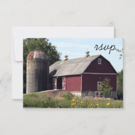 Red Barn Silo Landsbyggsbröllop OSA Responcard