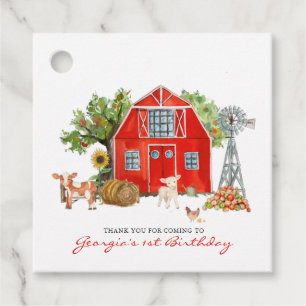 Red Barn   Tack av odlad Födelsedagsfest Gåvor Etiketter