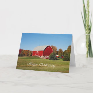 Red Barn Thanksgiving Helgkort