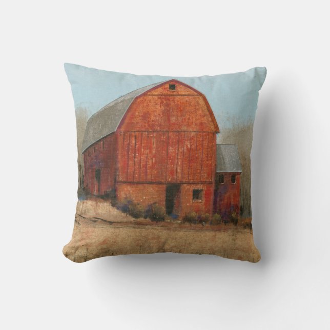 Red Barn View Kudde (Framsida)