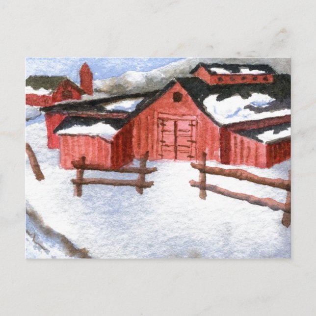 "Red Barn" vykort för Land-vägar (Framsida)