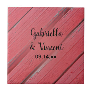 Red Barn Wood Landsbyggsbröllop Kakelplatta