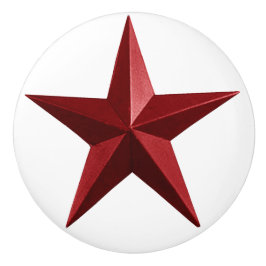 Red Barnstar Round Knob Knopp