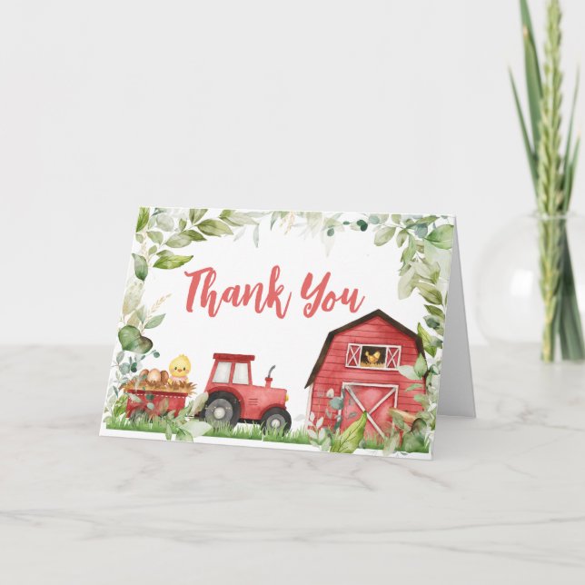Red Barnyard Farm Baby Shower Tack Kort (Framsida)