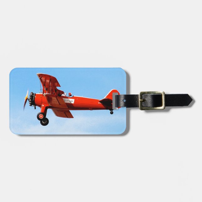 Red Baron Bi Flygplan Bagagebricka (Horisontell Framsida)