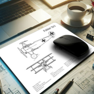 Red Baron Fokker Dr.1 - Flygplan Blueprint BD Musmatta