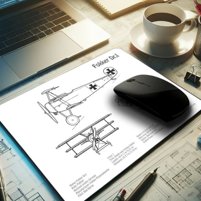 Red Baron Fokker Dr.1 - Flygplan Blueprint BD Musmatta (Skapare uppladdad)