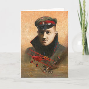 Red Baron Porträtt Hälsning Card Kort
