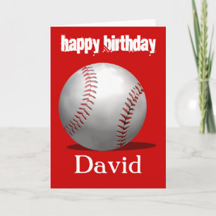 Red Baseball Birthday Card Kort