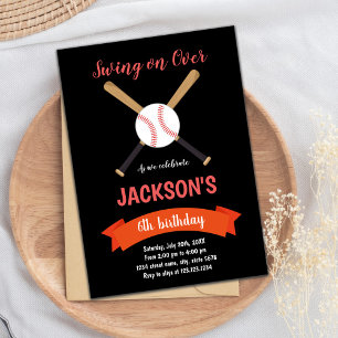 Red Baseball Birthday-inbjudan Inbjudningar