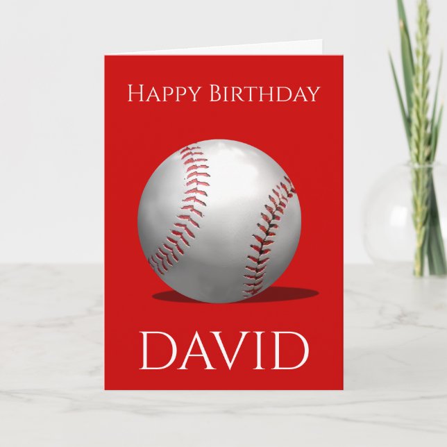 Red Baseball Birthday Kids Iports Kort (Framsida)