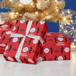 Red Baseball Boll Player Kids Namn Birthday Presentpapper