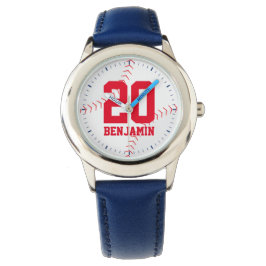 Red Baseball Jersey Number Armbandsur