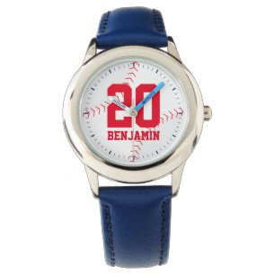 Red Baseball Jersey Number Armbandsur