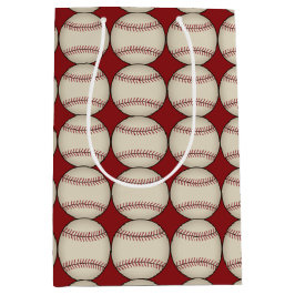 Red Baseball Sports Birthday Gift Bag