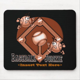 Red Baseball Tecknad Mouse Pad Musmatta