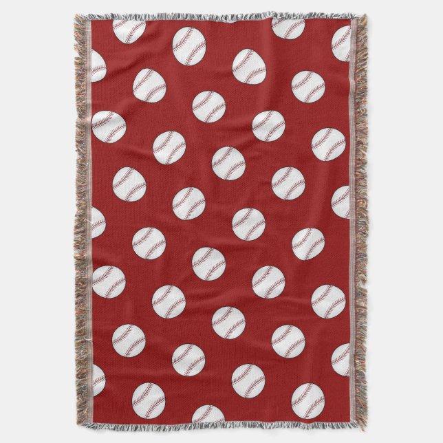 Red Baseball Throw Blanket Filt (Framsidan Vertikal)