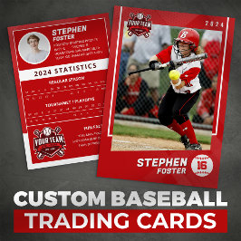 Red Baseball Train Card Pro Baseball Player