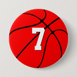 Red Basketball Anpassningsbar Player Jersey Number Knapp