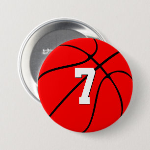 Red Basketball Anpassningsbar Player Jersey Number Knapp