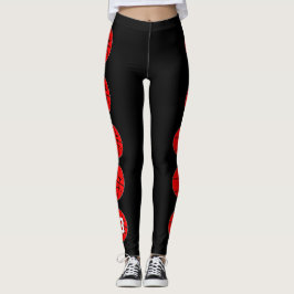 Red Basketball Player Anpassningsbar Jersey Number Leggings