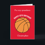 Red Basketball Sport 15:e födelsedagskortet Kort<br><div class="desc">En röd personlig basketboll 15:e födelsedagskort för barnson, son, systerson med mera. Du kommer lätt att kunna anpassa fronten med hans namn. Insidan läser ett födelsedagsmeddelande som du enkelt kan redigera också. Du kan anpassa baksidan av basketbollens födelsedagskort med året. Detta skulle göra ett unikt födelsedagskort för basketbollspelare och fläkt....</div>