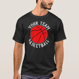 Red Basketball Team, Player Namn och Jersey Number T Shirt
