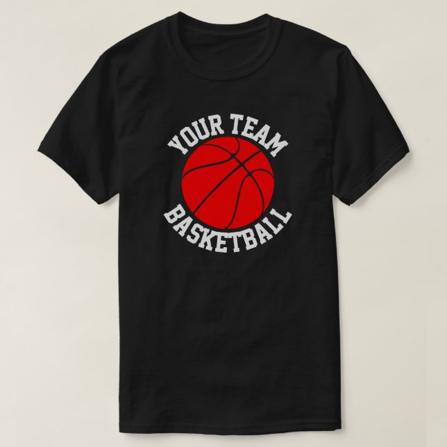 Red Basketball Team, Player- och Jersey Number-spo Tee (Design framsida)