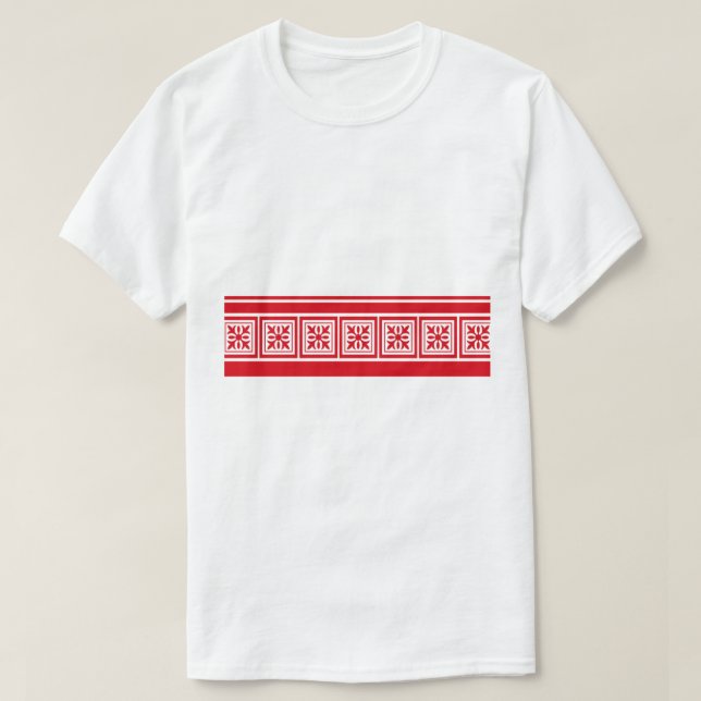 Red Batik Flower T Shirt (Design framsida)