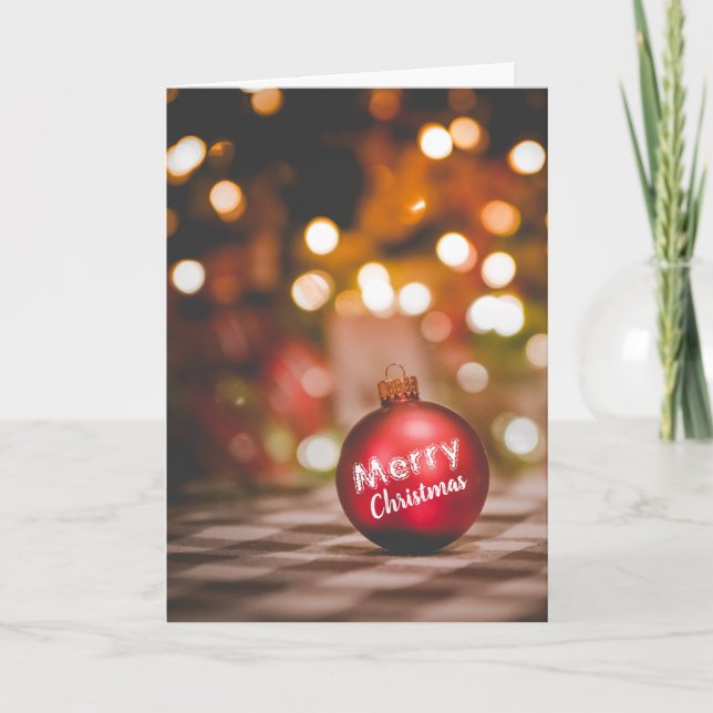 Red Bauble, Jul Hälsning Kort (Framsida)