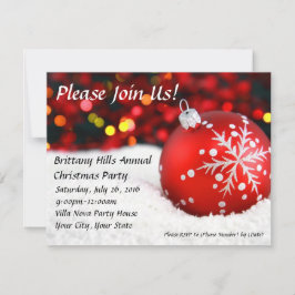 Red Bauble Snö Anpassningsbar-julinbjudan Inbjudningar