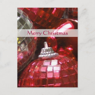 Red Baubles 'God jul apparporträtt Helg Vykort