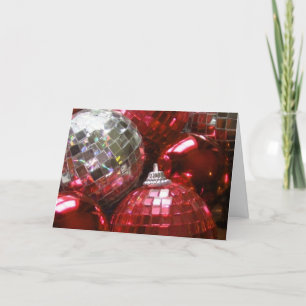 Red Baubles 'God jul hälsning kort