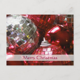 Red Baubles 'God jul postkort Helg Vykort