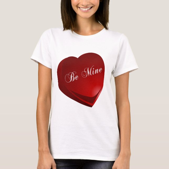 Red be Mine Heart Tee Shirt (Framsida)