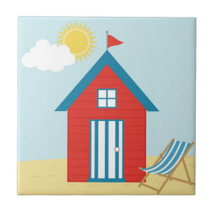 Red Beach Hut Kakelplatta