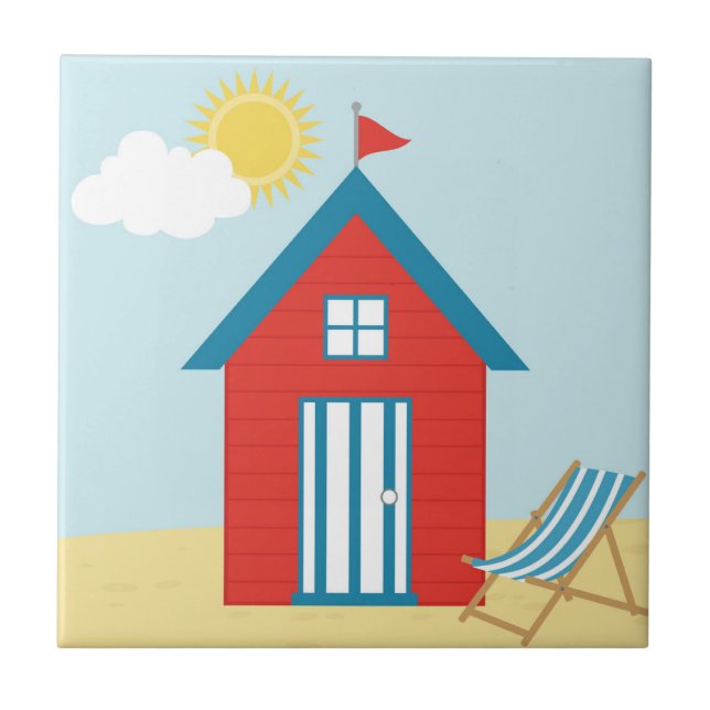 Red Beach Hut Kakelplatta (Framsidan)