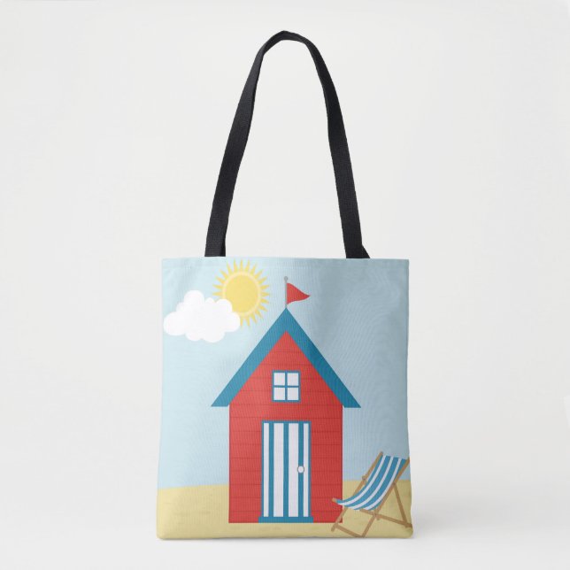 Red Beach Hut Tygkasse (Framsida)