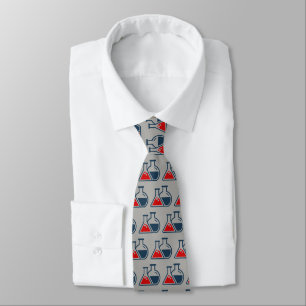 Red Beakers Chemistry Design Necktie Slips