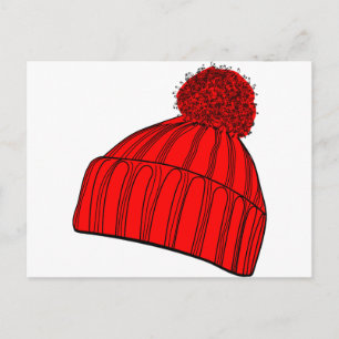 Red Beanie Vykort