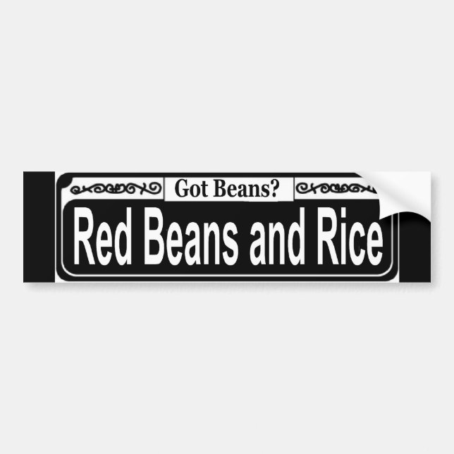 Red Beans and Ris, Har Beans, Street Sign Sticker Bildekal (Framsidan)