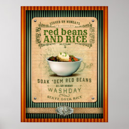 Red Beans and Ris New Orleans Cajun Poster