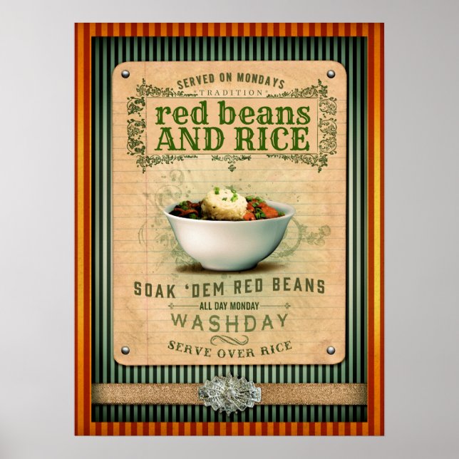 Red Beans and Ris New Orleans Cajun Poster (Framsidan)
