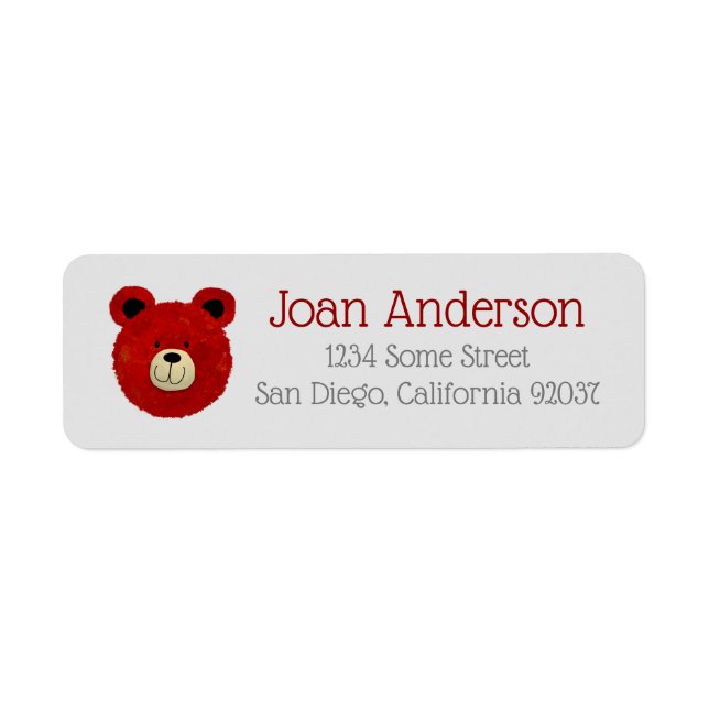 Red Bear Returadress Etikett (Framsidan)
