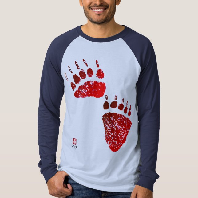 Red Bear Tassar (Front & Back) - Långärmad Tee (Framsida)