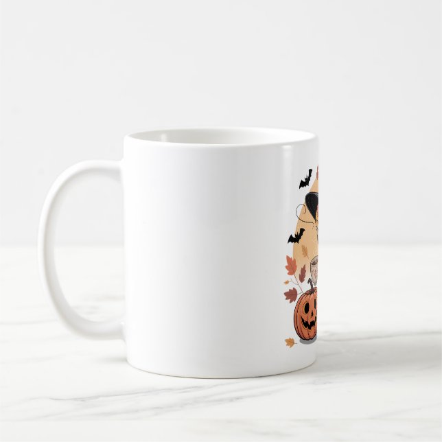 Red Beared Dragon Halloween Witch Art Art Kaffemugg (Vänster)