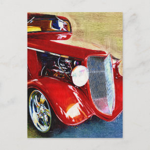 Red Beauty - Classic Collector's Car Vykort