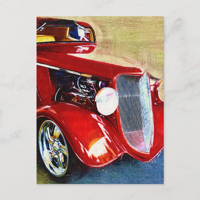 Red Beauty - Classic Collector's Car Vykort (Framsida)